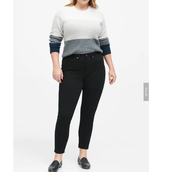 NWT BR Curvy Mid Rise Skinny Jeans 30 Black F612 - Picture 2 of 5